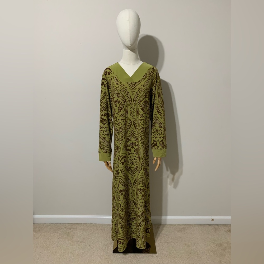 Nylon Green and Brown Velvet Arab Traditional Dress / Abaya